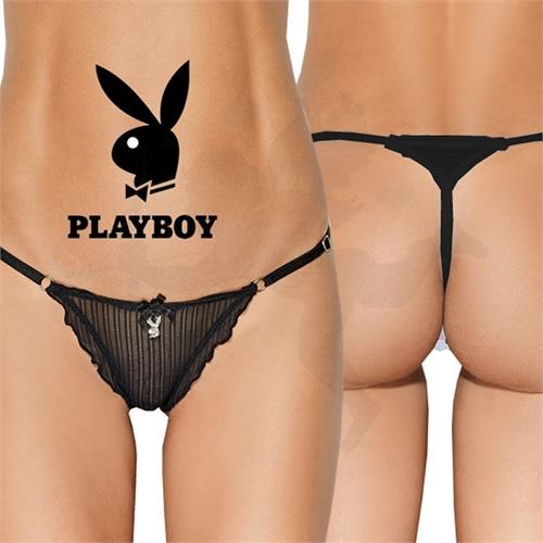 Sexy Gift Colaless string de tul con volados Negra